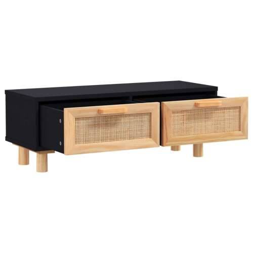 Stolić za kavu crni 80x40x30 cm konstruirano drvo i borovina - Crna 1 Cijena