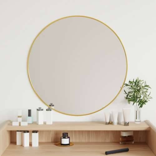 Zidno ogledalo zlatno Ø 60 cm okruglo