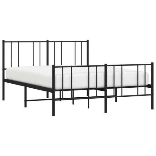 Metalni okvir kreveta uzglavlje i podnožje crni 120x200 cm Cijena