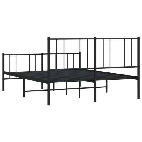 Metalni okvir kreveta uzglavlje i podnožje crni 120x200 cm Cijena