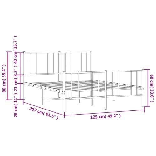 Metalni okvir kreveta uzglavlje i podnožje bijeli 120x200 cm Cijena