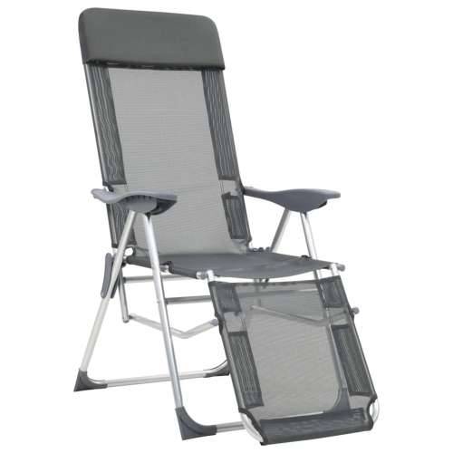 Sklopive stolice za kampiranje s osloncima za noge 2 kom sive Cijena