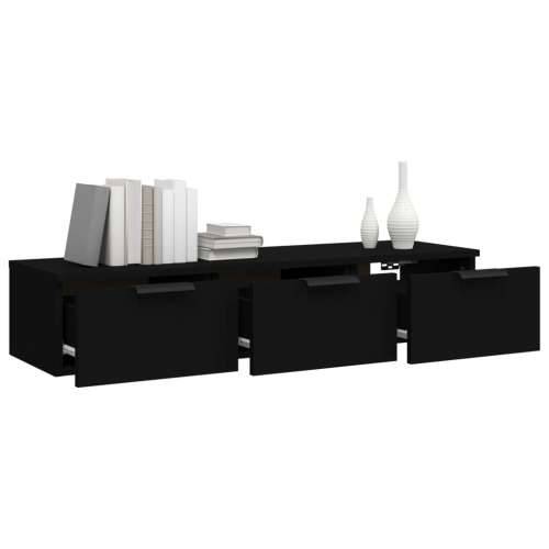 Zidni ormarić crni 102 x 30 x 20 cm od konstruiranog drva - Crna 1 Cijena