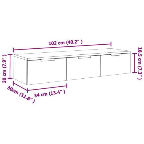 Zidni ormarić crni 102 x 30 x 20 cm od konstruiranog drva - Crna 1 Cijena