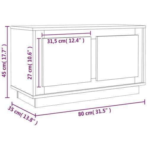 TV ormarić bijeli 80 x 35 x 45 cm od konstruiranog drva Cijena