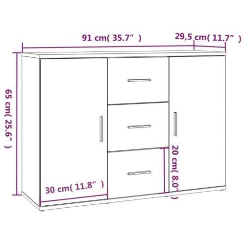 Komoda bijela 91 x 29,5 x 65 cm od konstruiranog drva - Bijela 1 Cijena