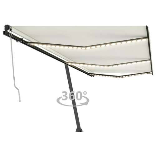 Automatska tenda sa senzorom za vjetar LED 600x350 cm krem Cijena