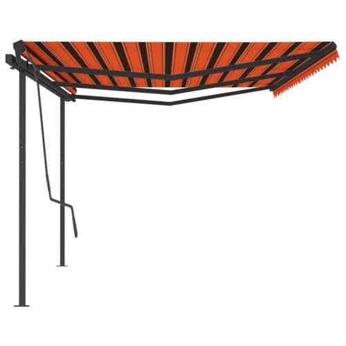 Automatska uvlačiva tenda sa stupovima 6x3,5 m narančasto-smeđa Cijena