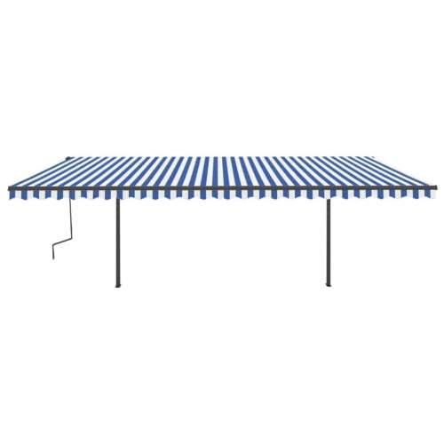 Automatska tenda sa senzorom LED 6 x 3,5 m plavo-bijela - Plava i bijela 6 x 3.5 m 1 Cijena