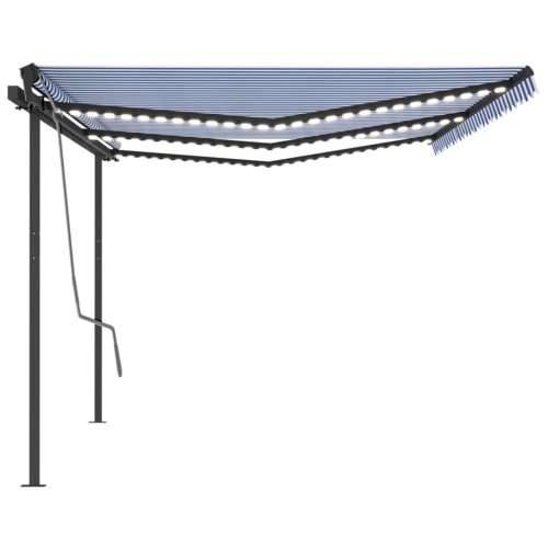 Automatska tenda sa senzorom LED 6 x 3,5 m plavo-bijela - Plava i bijela 6 x 3.5 m 1 Cijena