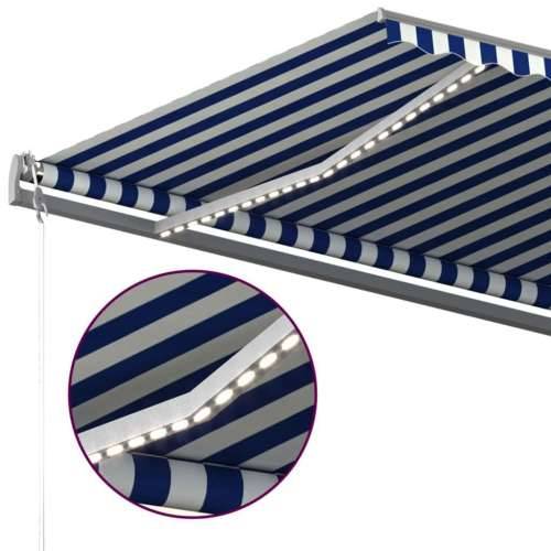 Automatska tenda sa senzorom LED 6 x 3,5 m plavo-bijela - Plava i bijela 6 x 3.5 m 1 Cijena