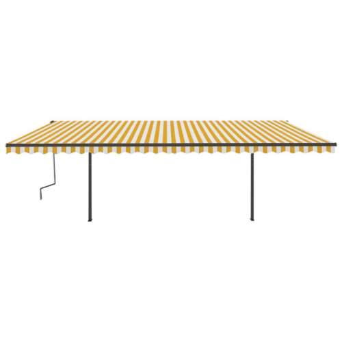 Automatska tenda sa senzorom za vjetar LED 6x3,5 m žuto-bijela - Žuta i bijela 6 x 3.5 m 1 Cijena