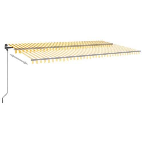 Automatska tenda sa senzorom za vjetar LED 6x3,5 m žuto-bijela - Žuta i bijela 6 x 3.5 m 1 Cijena