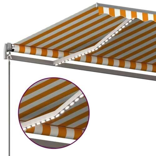 Automatska tenda sa senzorom za vjetar LED 6x3,5 m žuto-bijela - Žuta i bijela 6 x 3.5 m 1 Cijena