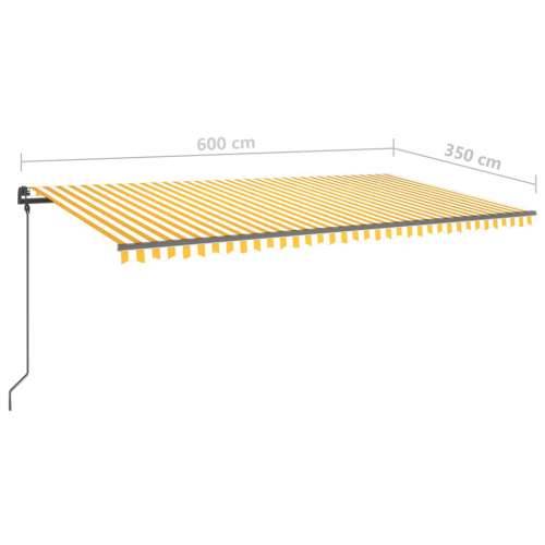 Automatska tenda sa senzorom za vjetar LED 6x3,5 m žuto-bijela - Žuta i bijela 6 x 3.5 m 1 Cijena