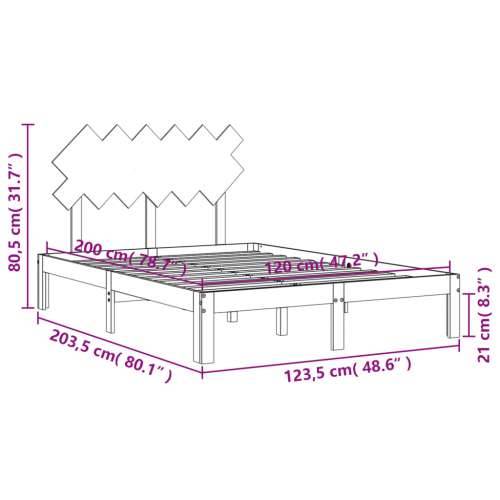 Okvir kreveta bez madraca 120 x 200 cm od masivne borovine - Prirodna 120 x 200 cm Cijena