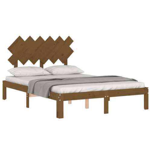 Okvir kreveta s uzglavljem boja meda 120 x 200 cm masivno drvo Cijena