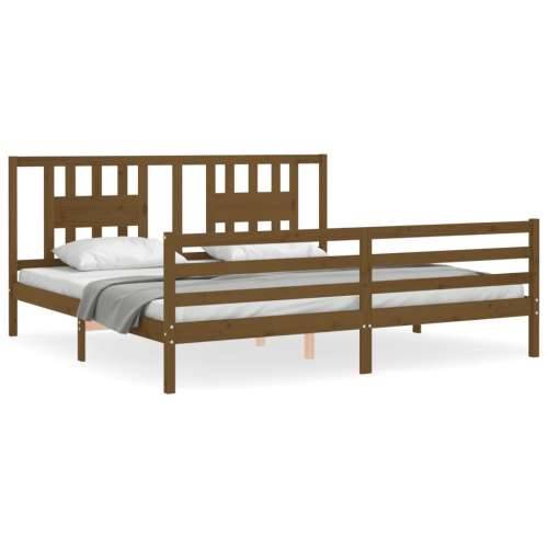 Okvir kreveta s uzglavljem boja meda 200x200cm od masivnog drva - boja meda 200 x 200 cm Cijena