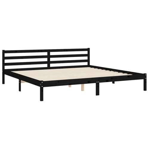 Okvir za krevet s uzglavljem crni 200 x 200 cm od masivnog drva - Crna 200 x 200 cm Cijena