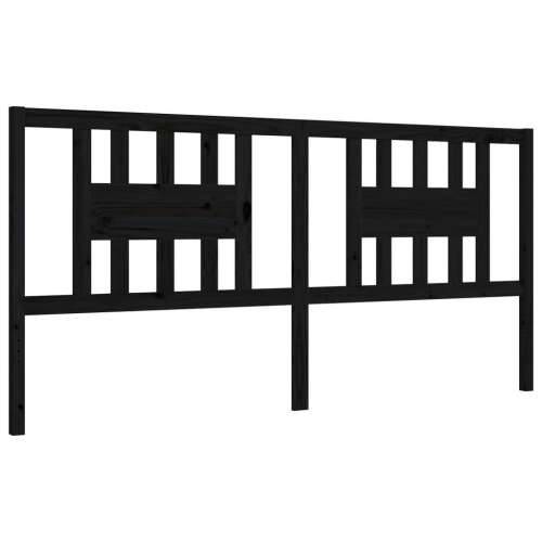 Okvir za krevet s uzglavljem crni 200 x 200 cm od masivnog drva - Crna 200 x 200 cm Cijena