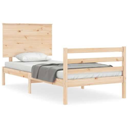 Okvir za krevet s uzglavljem 100x200 cm od masivnog drva - Prirodna 100 x 200 cm Cijena