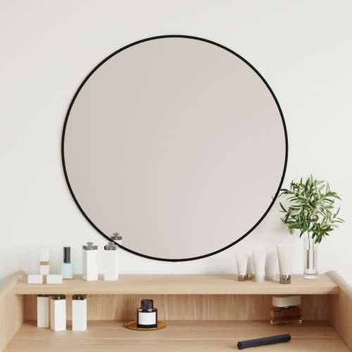 Zidno ogledalo crno Ø 60 cm okruglo Cijena