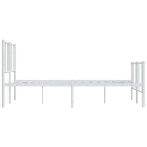 Metalni okvir kreveta uzglavlje i podnožje bijeli 140 x 190 cm Cijena