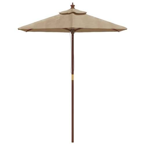 Vrtni suncobran s drvenim stupom smeđesivi 196 x 231 cm - Sivo-smeđa 1 Cijena