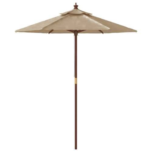 Vrtni suncobran s drvenim stupom smeđesivi 196 x 231 cm - Sivo-smeđa 1 Cijena