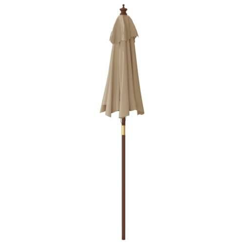 Vrtni suncobran s drvenim stupom smeđesivi 196 x 231 cm - Sivo-smeđa 1 Cijena