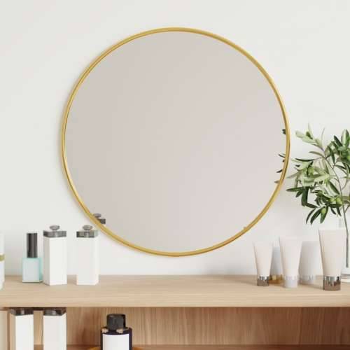 Zidno ogledalo zlatno Ø 40 cm okruglo