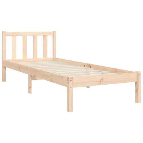 Okvir kreveta s uzglavljem mali jednokrevetni masivno drvo - Prirodna 75 x 190 cm Cijena
