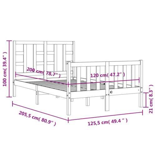 Okvir kreveta bez madraca bijeli 120 x 200 cm masivna borovina - Bijela 120 x 200 cm Cijena