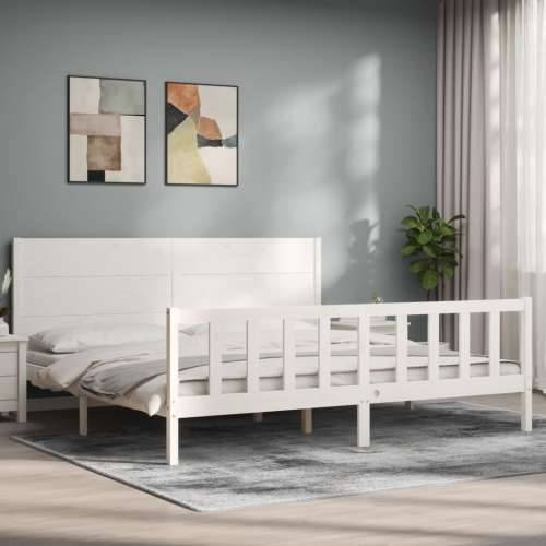Okvir kreveta bez madraca bijeli 200x200 cm od masivne borovine - Bijela 200 x 200 cm Cijena