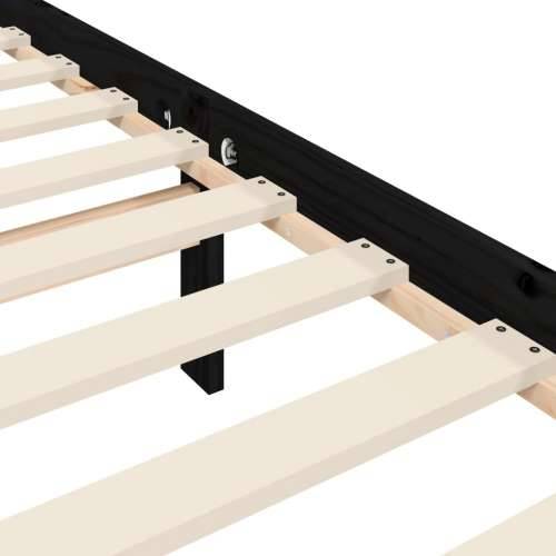 Okvir za krevet s uzglavljem crni 200 x 200 cm od masivnog drva - Crna 200 x 200 cm Cijena