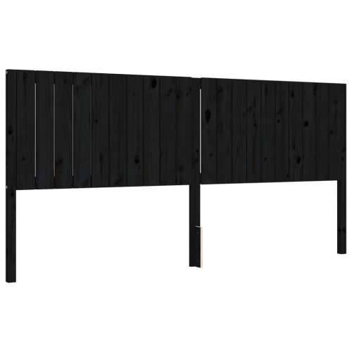 Okvir za krevet s uzglavljem crni 200 x 200 cm od masivnog drva - Crna 200 x 200 cm Cijena