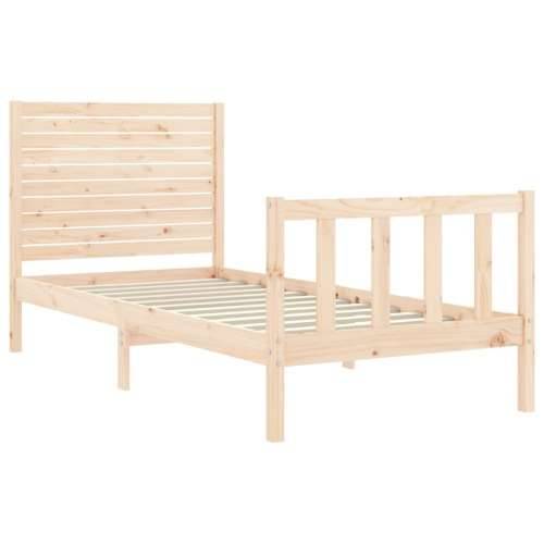 Okvir kreveta s uzglavljem za jednu osobu od masivnog drva - Prirodna 90 x 190 cm Cijena