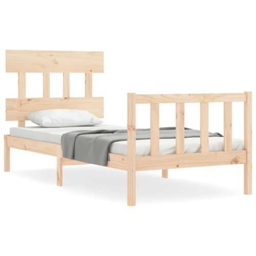 Okvir kreveta s uzglavljem za jednu osobu od masivnog drva - Prirodna 90 x 190 cm s uzglavljem i podnožjem Cijena