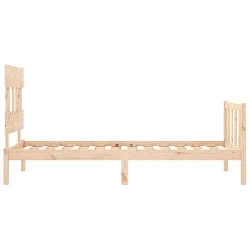 Okvir kreveta s uzglavljem za jednu osobu od masivnog drva - Prirodna 90 x 190 cm s uzglavljem i podnožjem Cijena