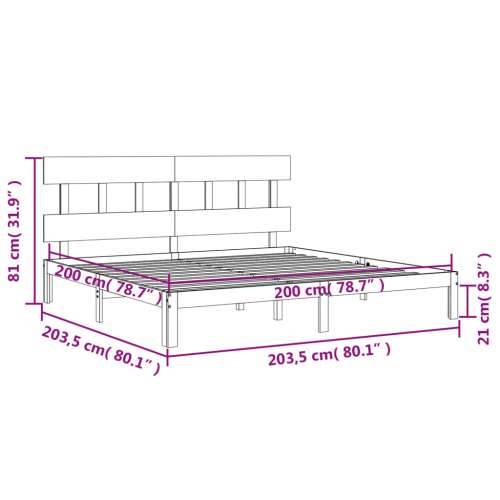 Okvir kreveta bez madraca 200 x 200 cm od masivne borovine - Prirodna 200 x 200 cm s uzglavljem Cijena
