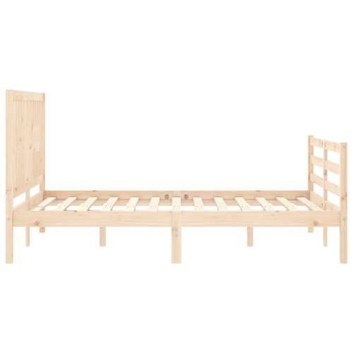 Okvir kreveta s uzglavljem za jednu osobu od masivnog drva - Prirodna 90 x 190 cm Cijena