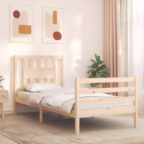 Okvir kreveta s uzglavljem 90 x 200 cm od masivnog drva - Prirodna 90 x 200 cm Cijena