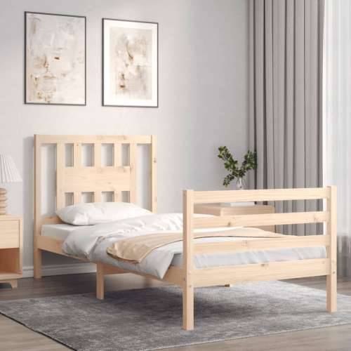 Okvir kreveta s uzglavljem 90 x 200 cm od masivnog drva - Prirodna 90 x 200 cm Cijena