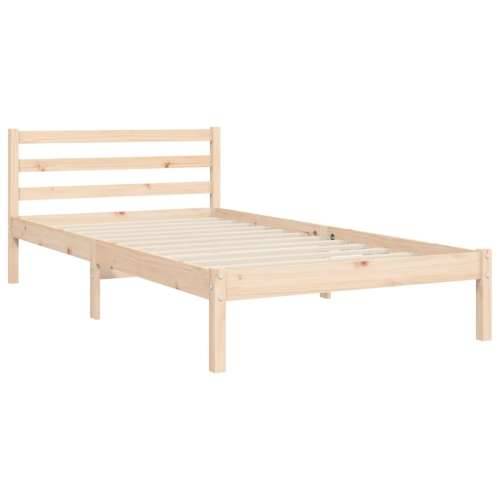 Okvir kreveta s uzglavljem 90 x 200 cm od masivnog drva - Prirodna 90 x 200 cm Cijena