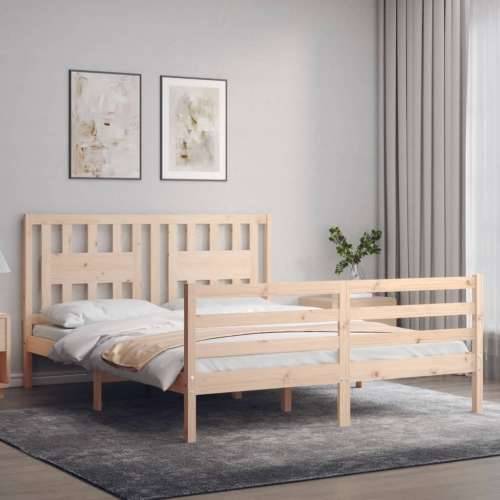 Okvir kreveta s uzglavljem 160 x 200 cm od masivnog drva - Prirodna 160 x 200 cm Cijena