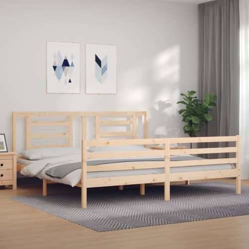 Okvir kreveta s uzglavljem 200 x 200 cm od masivnog drva - Prirodna 200 x 200 cm Cijena