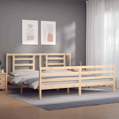 Okvir kreveta s uzglavljem 200 x 200 cm od masivnog drva - Prirodna 200 x 200 cm Cijena