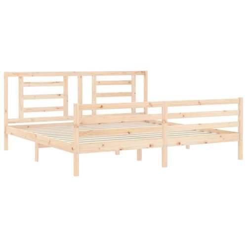 Okvir kreveta s uzglavljem 200 x 200 cm od masivnog drva - Prirodna 200 x 200 cm Cijena