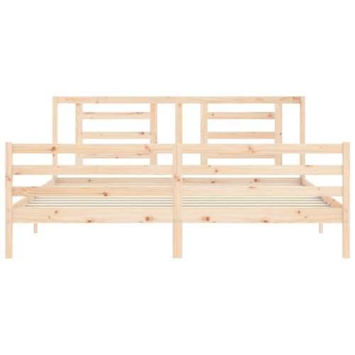 Okvir kreveta s uzglavljem 200 x 200 cm od masivnog drva - Prirodna 200 x 200 cm Cijena