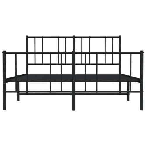 Metalni okvir kreveta uzglavlje i podnožje crni 140x200 cm Cijena